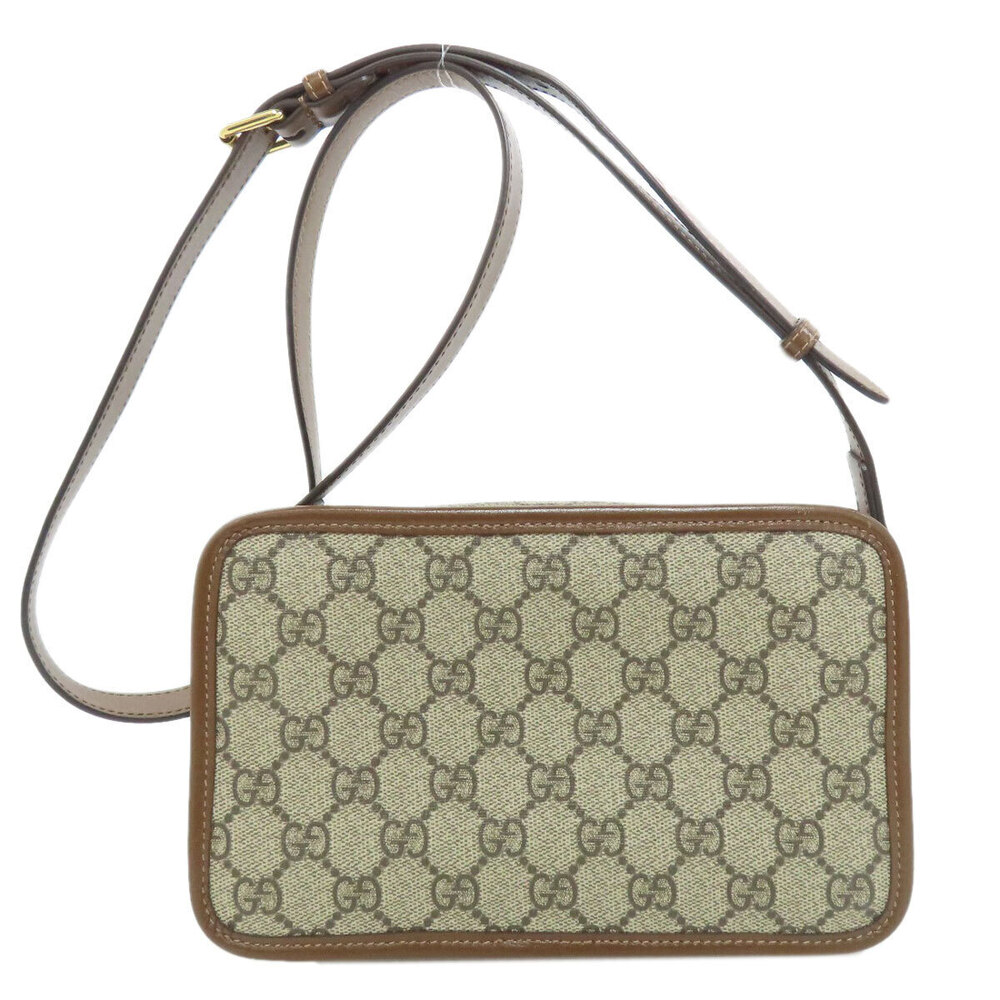 Gucci bag GG Supreme interlocking shoulder leather G brown